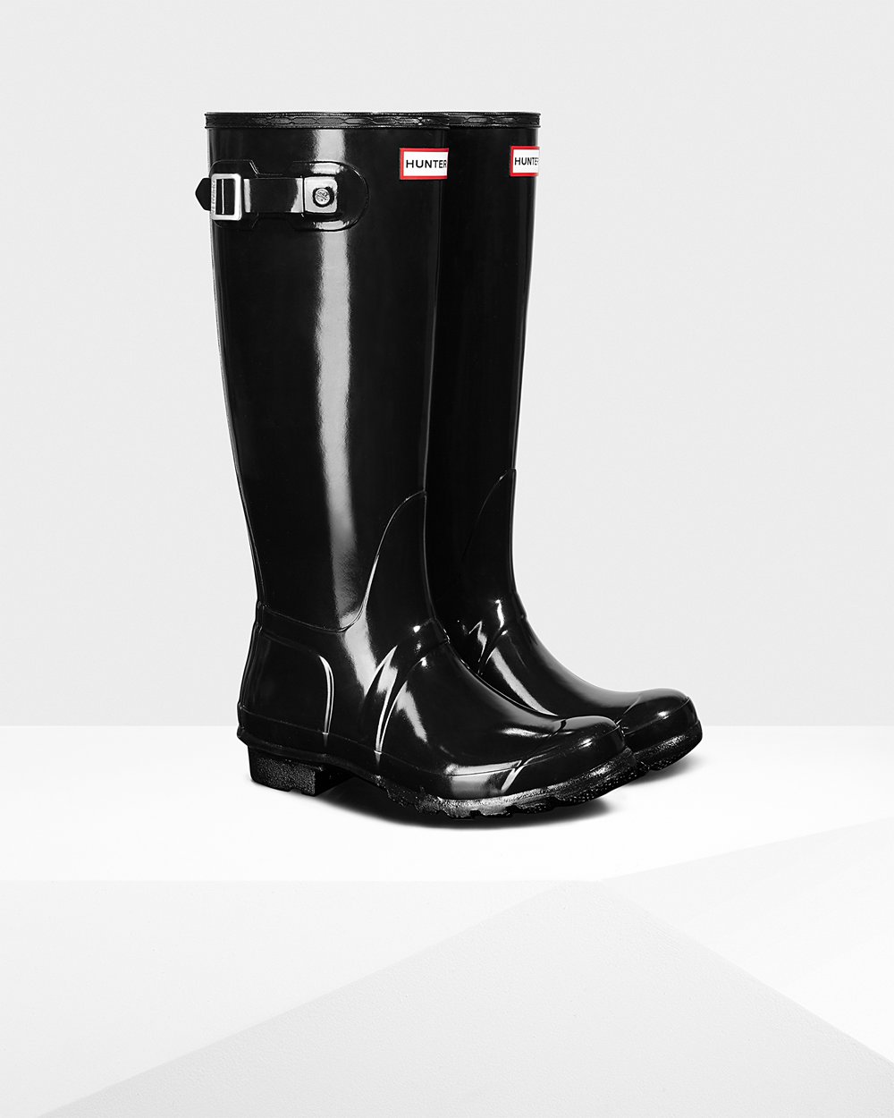 Womens Hunter Tall Rain Boots Black - Original Gloss - 7245891-XB